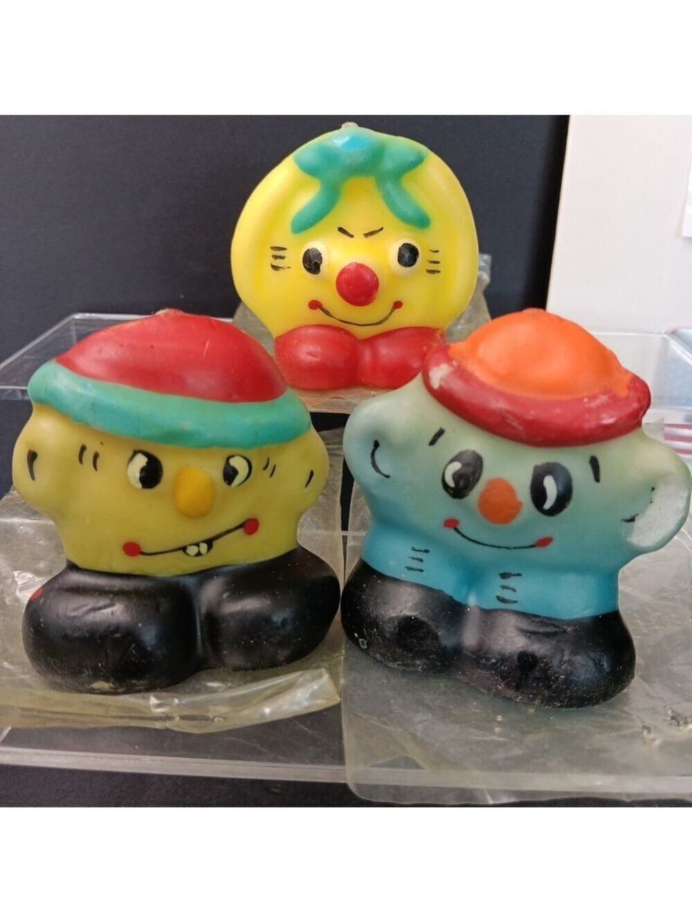 Never Lit Vintage Hong Kong Candles Adorable Little Figures! 3pcs Total